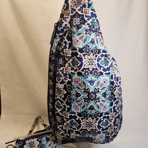 Vera Bradley Essential Sling Backpack/Crossbody/Belt Bag With Pouch/Coin Purse